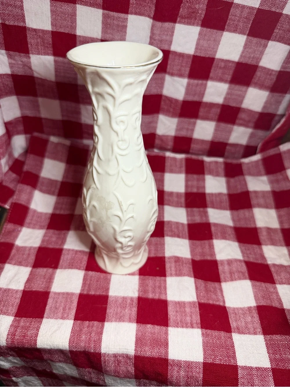 Ivory Embossed Ceramic Bud Vase - Classic Home Accent